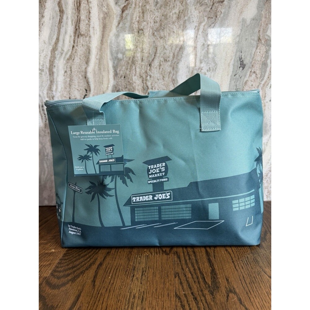 Trader Joe's Cooler Bag Teal Green Large Insulated NEW 8 gal Ships Quick - Picture 9 of 9